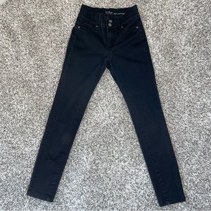 NEW YORK & COMPANY SOHO HIGH WAIST LEGGING Black Jeggings Size 4 Petite